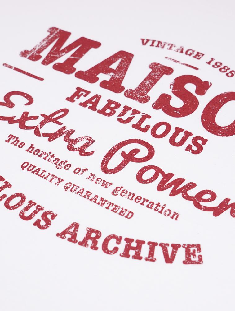 LA MAISON STUDIO Unisex Maison Vintage Logo Regular Short Sleeve T-Shirt White (Fcf2Ts411M)