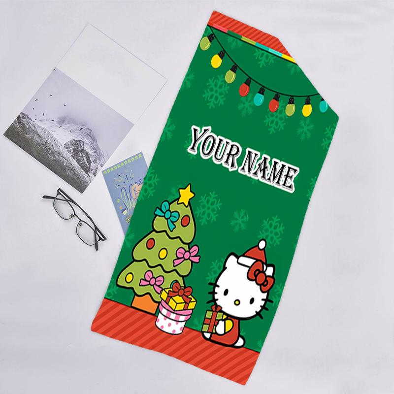 1pc Sanrio4 Beach Towel with Custom Name, Beach/Swimming/Bath/Picnic/Camping Towel, Suitable for Seaside Beaches