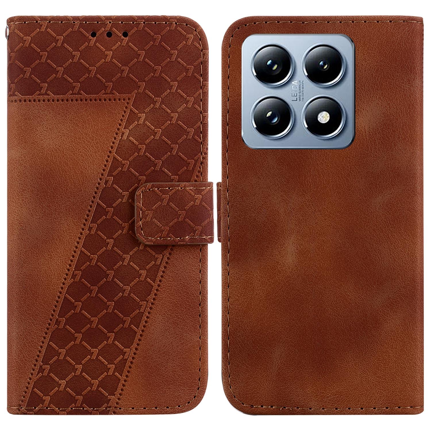 

For Xiaomi 14T Stand Case 7-Shaped Pattern Imprint Leather Phone Cover B
