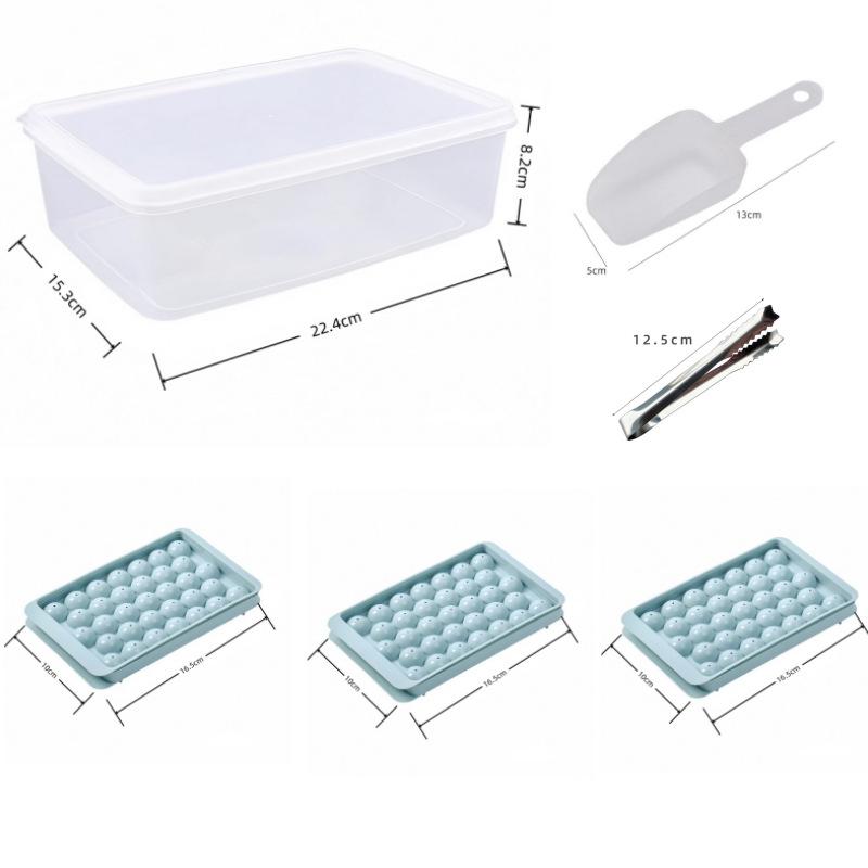 Spherical Ice Cube Tray with Lid for Ice Hockey - Makes 33 Cubes
