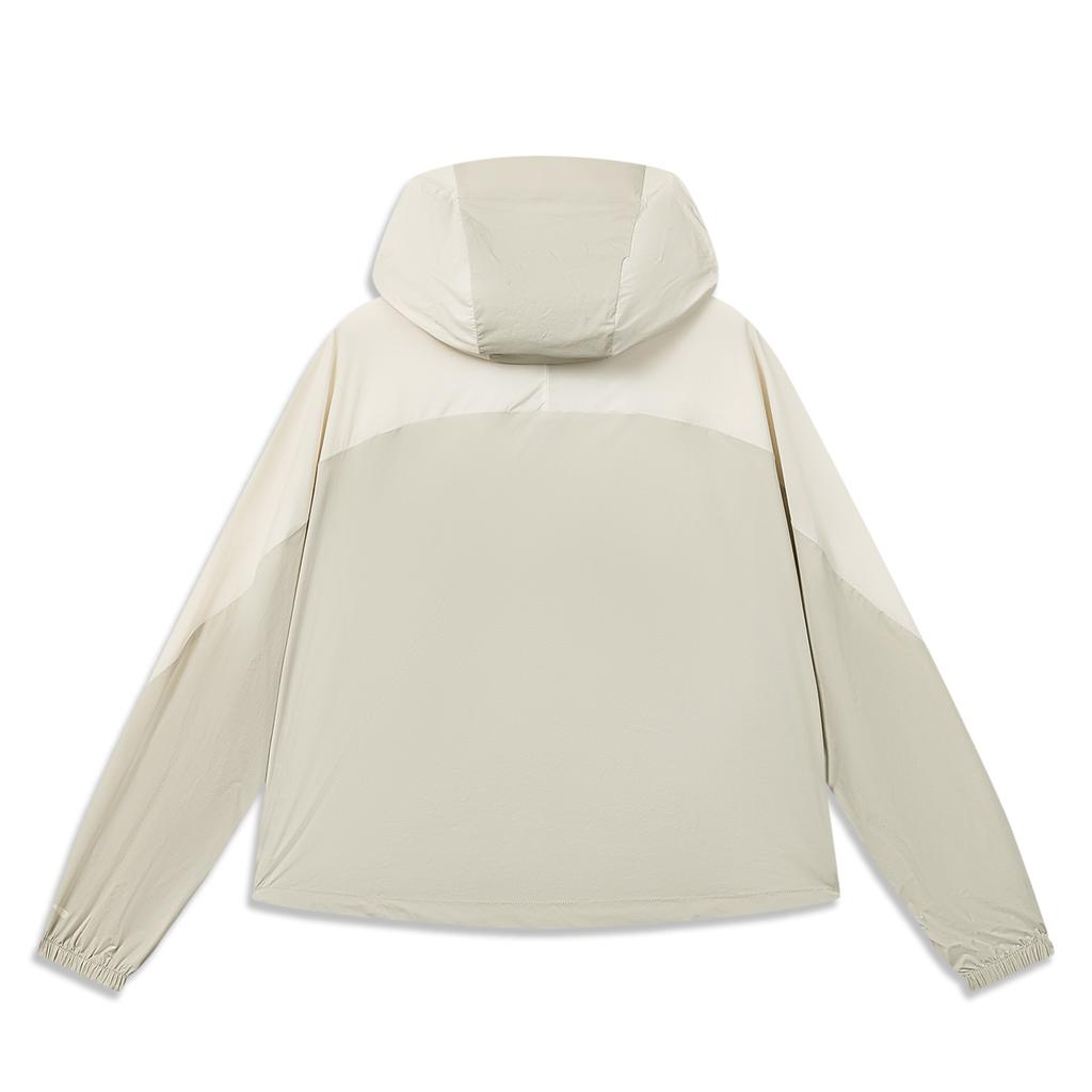 Li Ning Outdoor CF Water-Resistant Windbreaker Comfortable Loose Sports Jacket Women Jackets Coconut-Khaki Xuan-Paper-White AFDW796-4