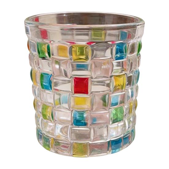 Multicolor Mosaic Glass Water Cup Tea Coffee Stained Glass Design Water Bottle Dining Table Accent Decorative Drinkware
