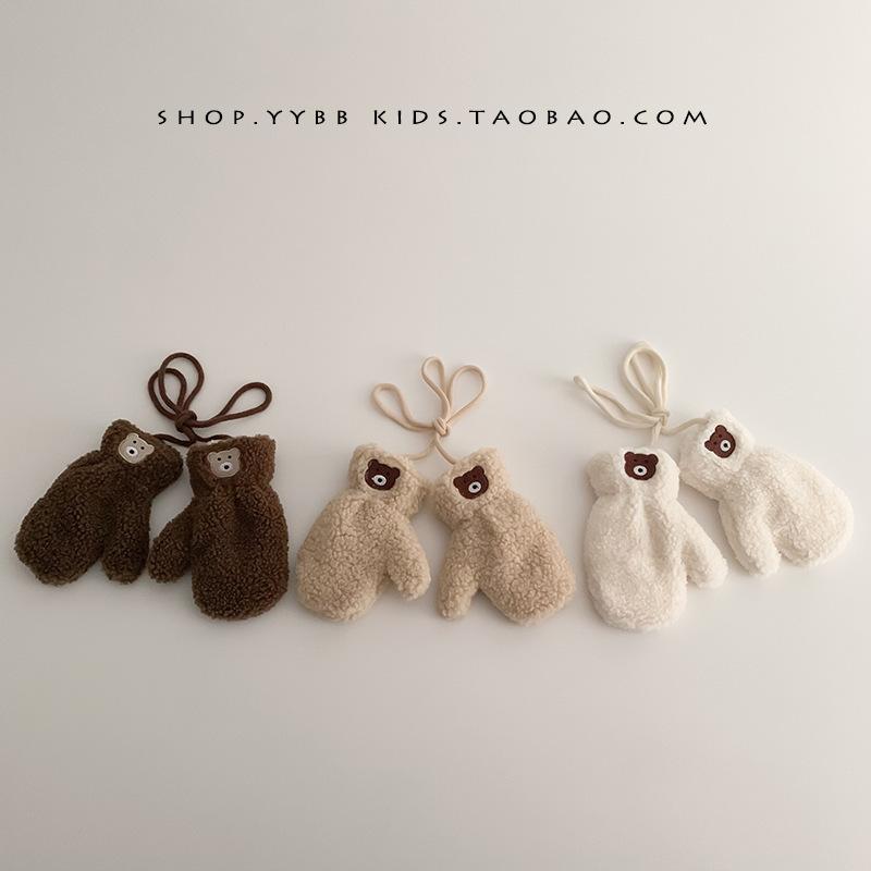 Ins coreeană drăguț ursuleț pentru bebeluși eșarfă mănuși pentru copii toamna și iarna băieți și fete eșarfă caldă pentru gât plus catifea pentru gât