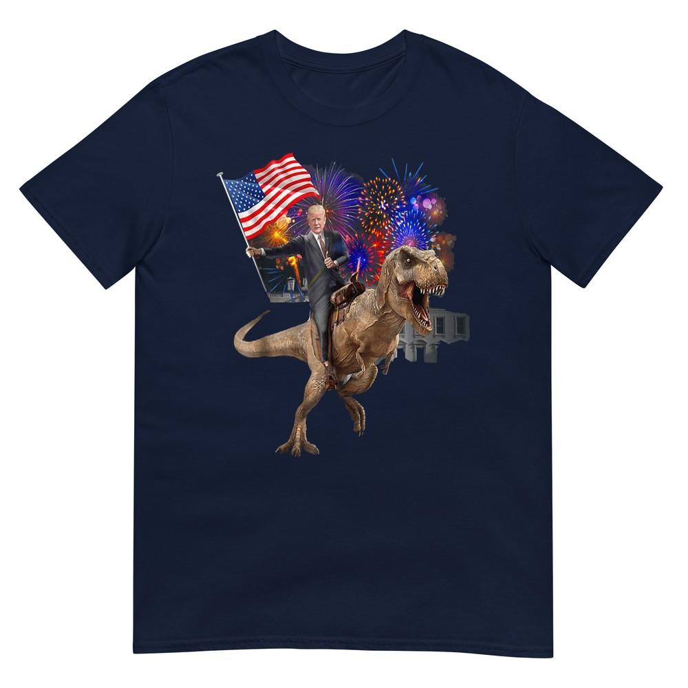 Trump Riding A Dinosaur Trex Suppor Trump 2020 Tshirt S