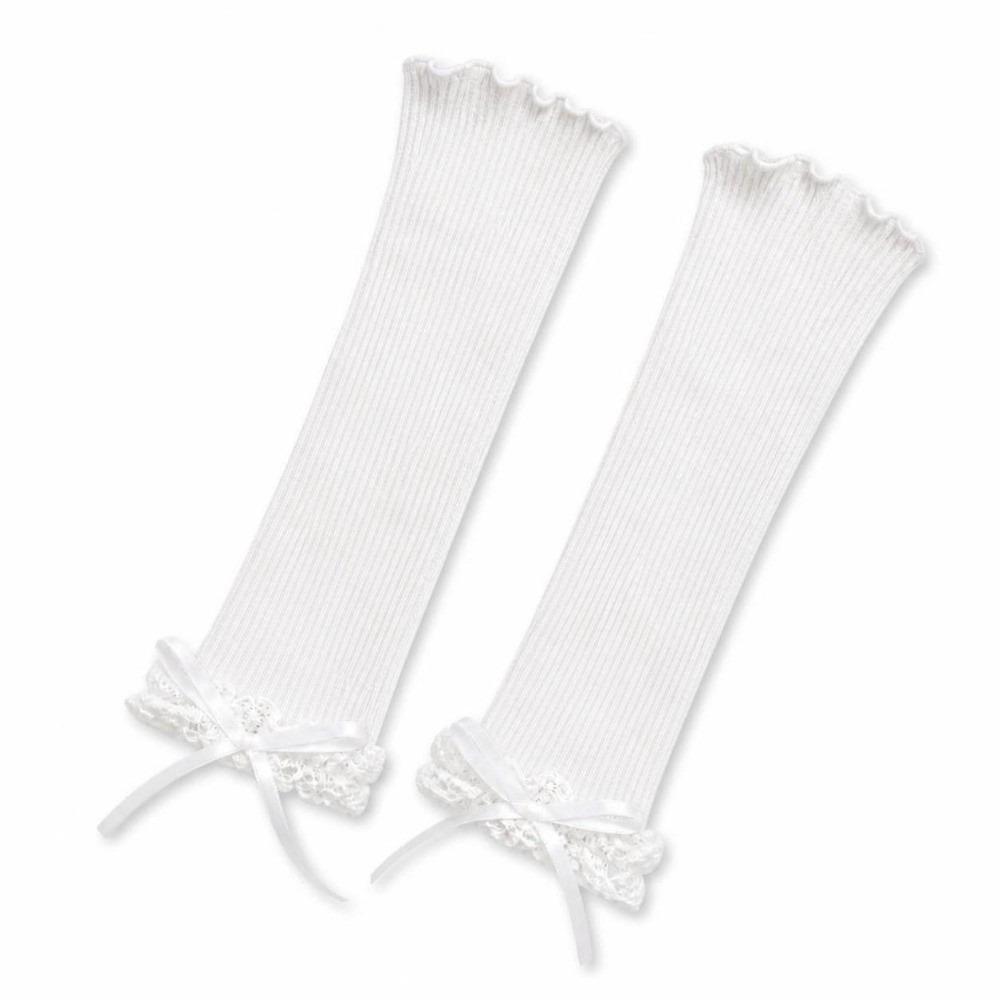 Long Length Ruffle Sleeves For Women Elastic Lace Elbow Sleeves Elegant Warm Arm Warmers
