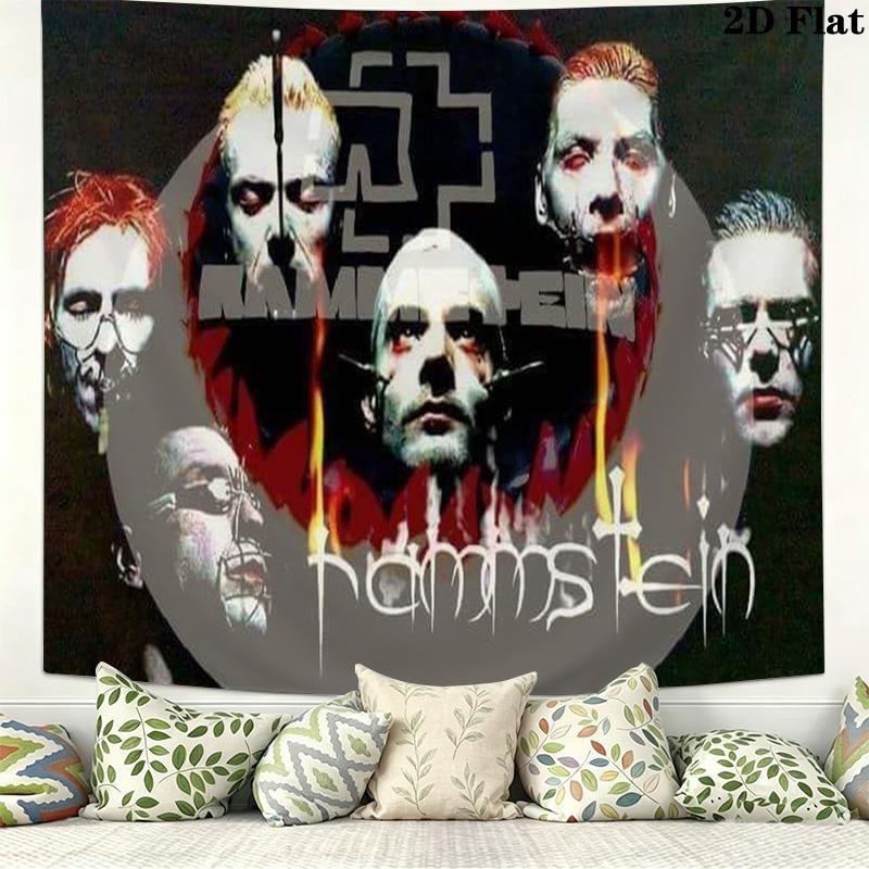 Electronic Metal Band Wall Tapestry Aesthetic Wall Hanging Printed Fabric Blanket Decorative Tapestries for Bedroom Living Room Home Decor