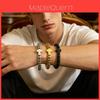 Stainless Steel Gold Plated Cross Bracelet With Adjustable Woven Design For Men And Women