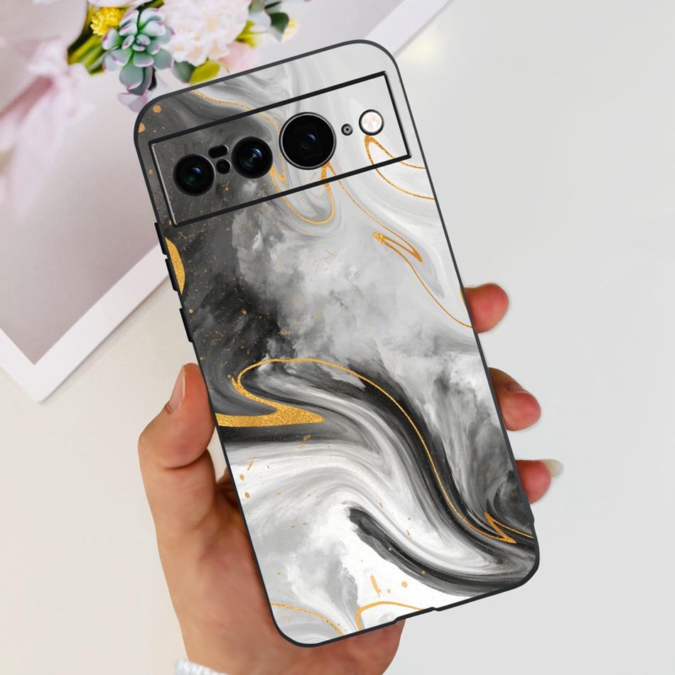 For Google Pixel 7 Pro Case Google Pixel 7 7Pro Pixel7 Fashion Cool Pattern Soft Silicone Black Color Phone Cases