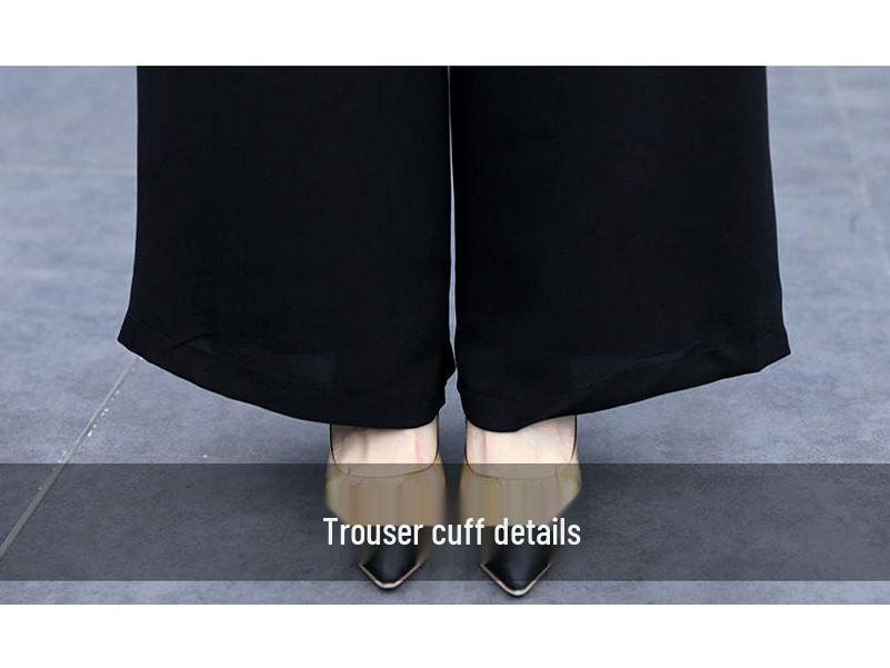 Women's 2023 Summer Wide-Leg Pants Suit: High-Waisted, Slimming, Fashionable Yujie Casual Two-Piece Set
