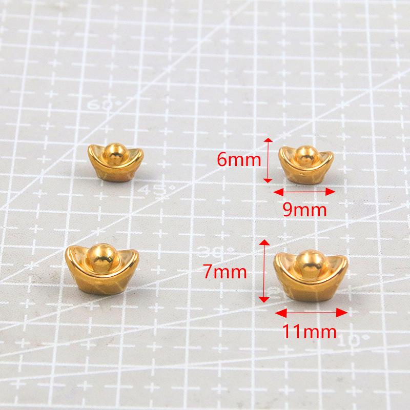 Gold-Plated 304 Stainless Steel Lucky Ingot Bead Connectors