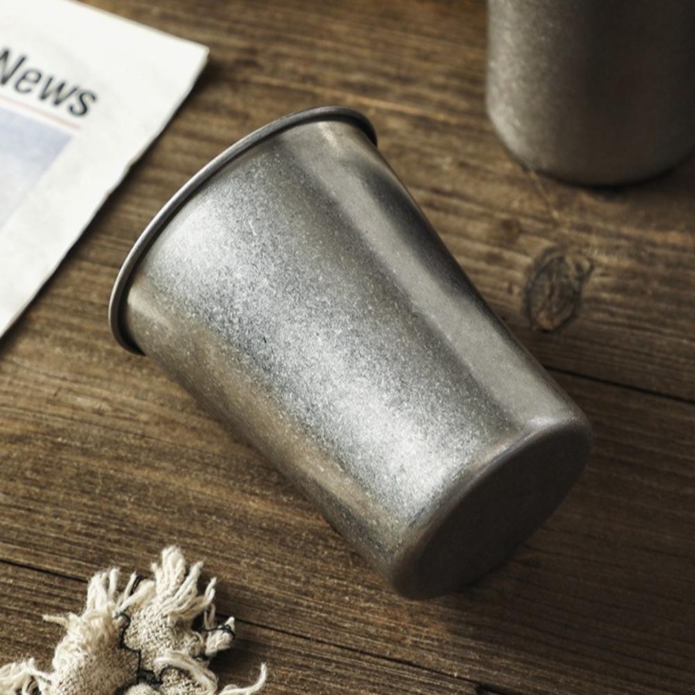 Vintage Coffee Mug Stainless Steel Cold Drink Cup Japanese Style Ice Cream Bowl  Office