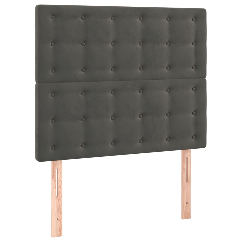 Vidaxl Zagłówek Do Łóżka Z Led, Ciemnoszary, 100X5X118/128 Cm, Aksamit