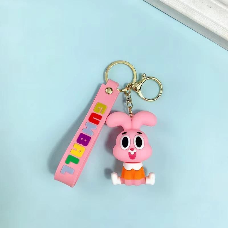 Gumball Wereld Cartoon Gumball Sleutelhanger Auto Hanger Tas Accessoires Ganbao Darwin Anan Konijn Sleutelhanger Hanger Kindercadeau gray