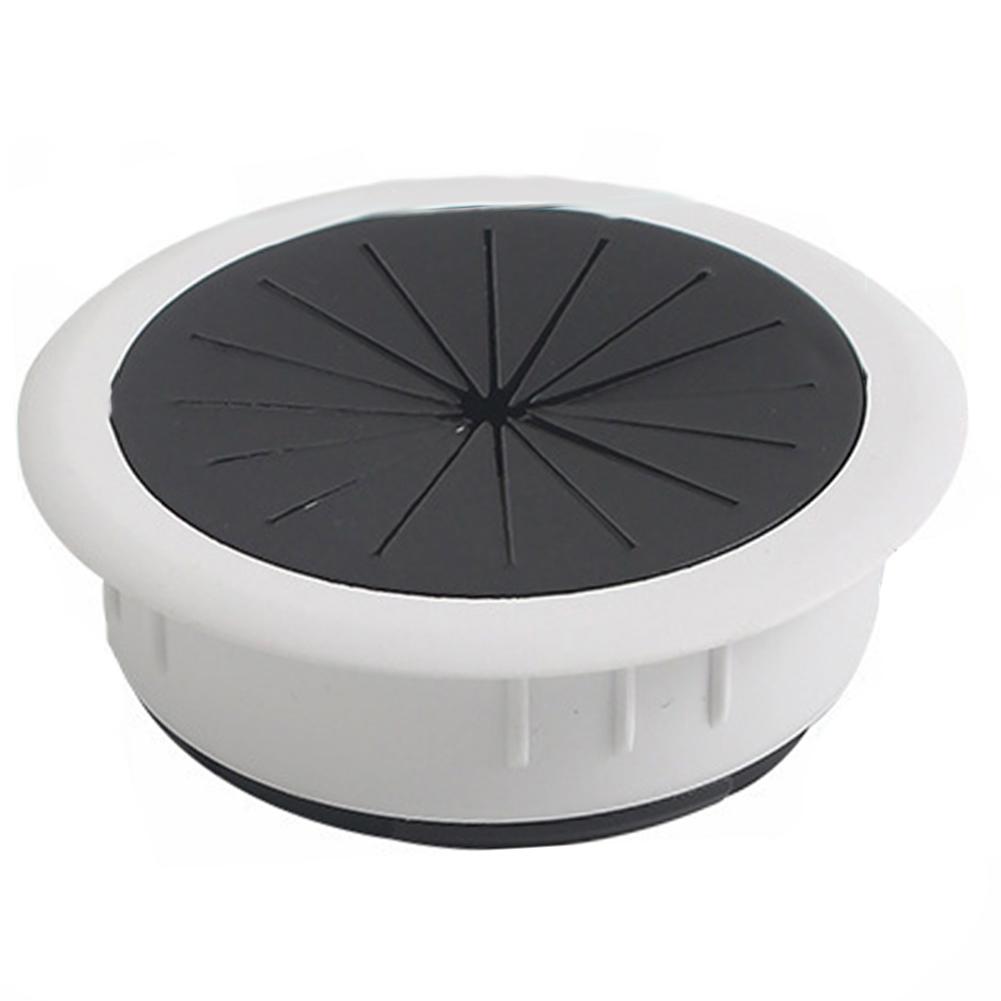60MM Desk Cord Grommet Wire Hole Cover Line Outlet Port Threading Box Cover Cable Passing Box Office Table Cable Organizer