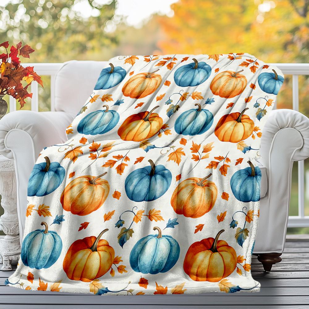 Pumpkin Leaf Outdoor Flannel Blankets, Outdoor travel, Home Blankets, Fan Gifts,Suitable for All Seasons, Christmas Gifts. R1127058