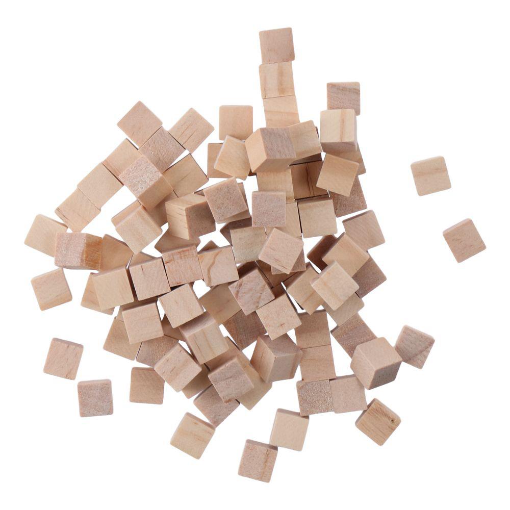 300pcs Pine Wood Material Wooden Blocks Square Wooden Color Unfinished Wooden Craft Cubes 1cm Wood Square Blocks