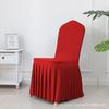 Banquet Chair Cover Thickened Elastic Pleated Skirt Dining Chair Cover Wedding Hotel Party Venue Decoration Simple and Versatile