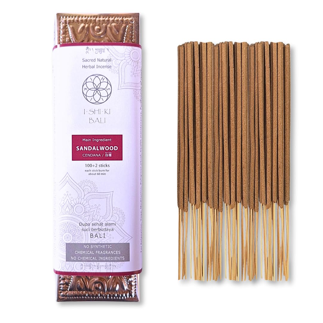 

BALI Sandalwood Sacred Natural Herbal 100 Made in Bali with 30 Natural Natural Brown I-SHI-KI Incense, Incense, Sticks, Ingredients, Organic, Aroma,