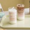 English Letter Glass Cup for Coffee Wine Beer Milk Water Boba Tea Juice Clear Glass Mugs Simple Ice Drinking Cup Gift