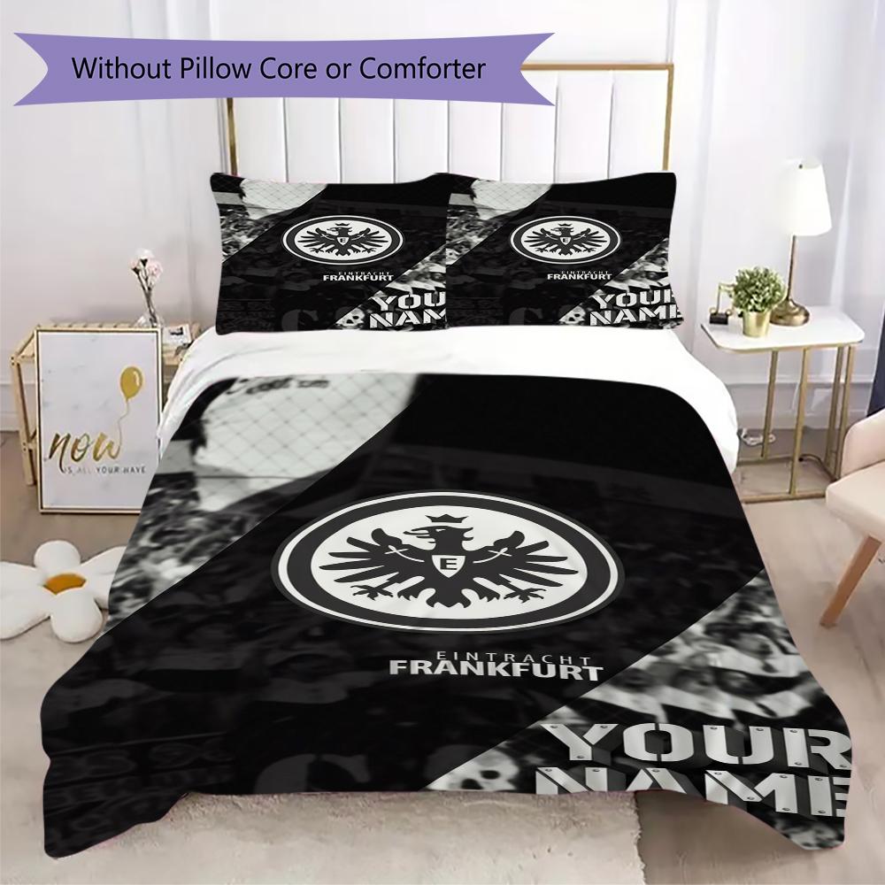 Biancheria da letto personalizzata Eintracht Frankfurt, Set piumone Copripiumone Federa Regalo di compleanno per la casa(1 * copripiumino + 2 * federa, senza nucleo)_xia