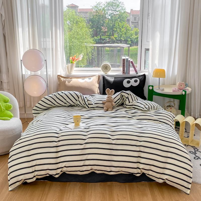 

Безкоштовна Доставка Новий Бавовняний Постільний Комплект з Алое з 4 предметів для Студентського Гуртожитку 1.5m: 150*200, 200*230, 48*74*2