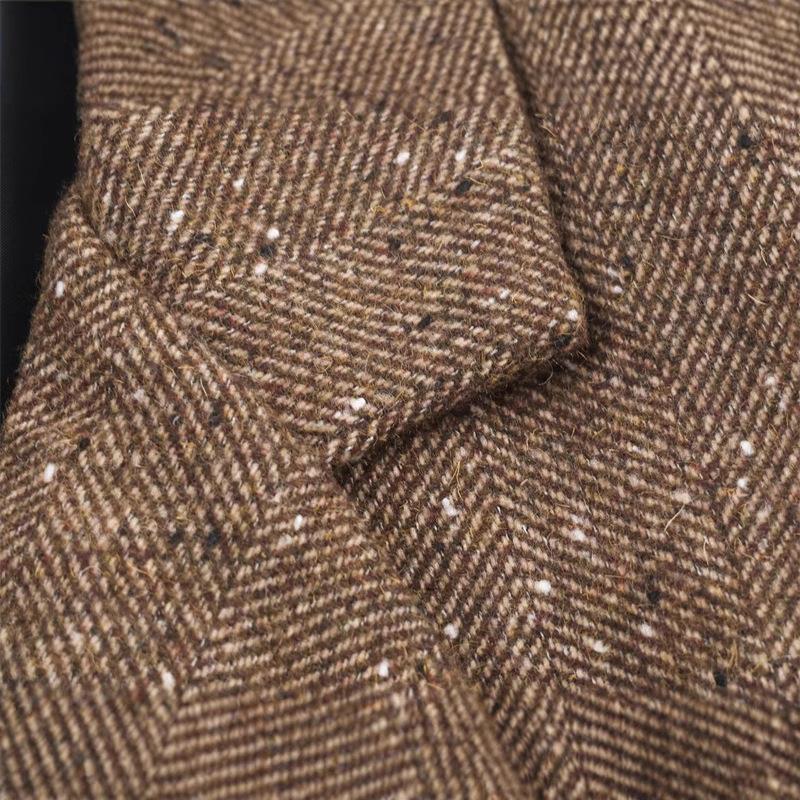 Dameslosse Winter Lange Mouwen Blazerjas Casual Kantoor Kleding Effen Kleur Wolmengsel Getailleerde Jas