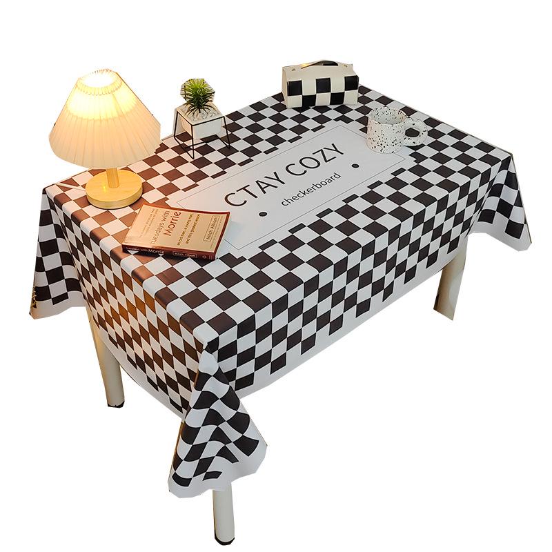 Mantel de PVC Impermeable y a Prueba de Aceite Estilo Nórdico - Rectangular, Diseño Artístico, Fácil de Limpiar, Mantel para Mesa de Comedor/Café