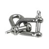 HFS(R) Stainless Steel Shackles, 10-Piece Set, 160kg Load Capacity, D-Shaped Shackles, 5mm Hook (M5, 10 Pieces)