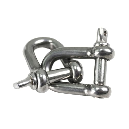 HFS(R) Stainless Steel Shackles, 10-Piece Set, 160kg Load Capacity, D-Shaped Shackles, 5mm Hook (M5, 10 Pieces)
