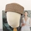French Classic 100% Natural Raffia Fedoras Hat Women Circle Concave Top Berets Summer Sun Hats Beach Wedding Party Pillbox Hat