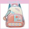 Kids School Bag With Colorful Contrasts And Excavator Prints For Preschool Age Children