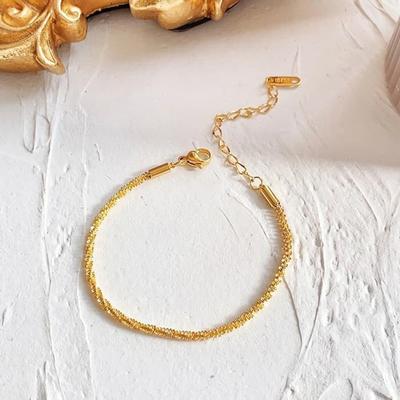 Women's Surgical Steel Bracelet Anklet Chain Daily Gold-plated Single-Line