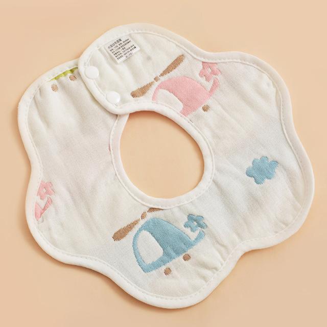 

Детские вращающиеся хлопковые нагрудники с мультяшным принтом, 8 слоев, марля, муслин, детская бандана, ткань для отрыжки, мягкое полотенце для новорожденных, уход за ребенком One Size