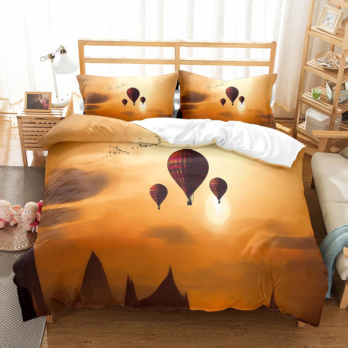 

Пододеяльник с изображением воздушного шара, белый узор из полиэстера, одеяло размера King Queen Twin для детей и девочек, декор спальни EU single(135x200cm)