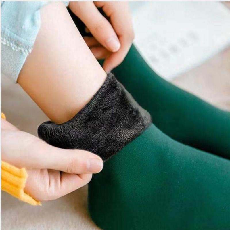 

Осенне-зимний набор женских толстых снежных носков до середины икры с вертикальной полоской, теплые напольные носки 3 pairs зелёный