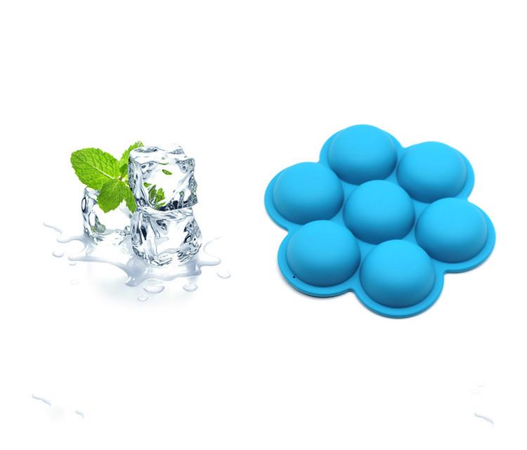 Bandeja de hielo de silicona con 7 agujeros, caja de hielo, cara sonriente creativa, bandeja de hielo de silicona, molde de silicona