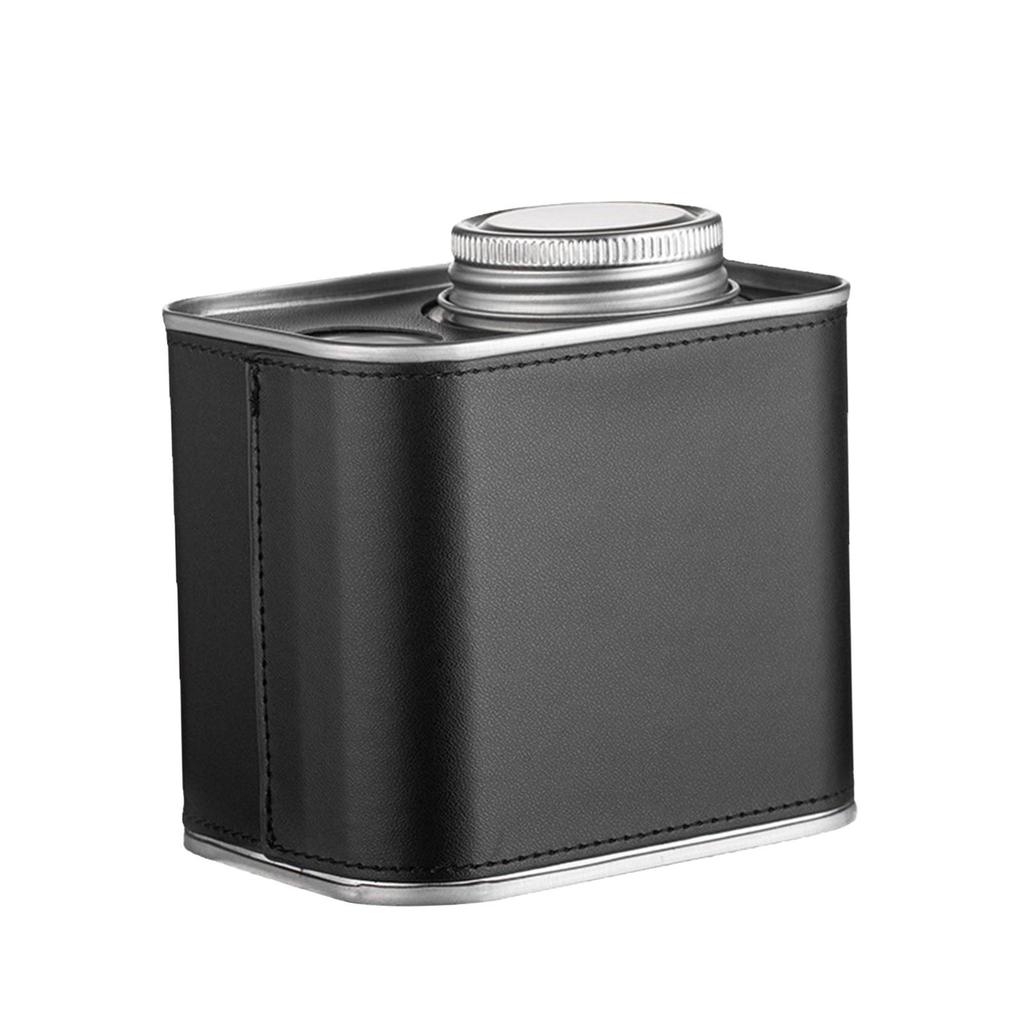 Coffee Canister PU Leather Storage Organizer for Grain Loose Tea Rice Black