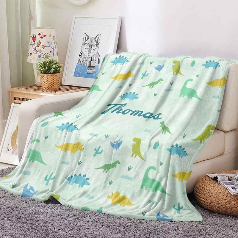 Pink Cartoon Unicorn Blanket Baby Girl Boy Linen Flannel Blanket Personalized Family Friend