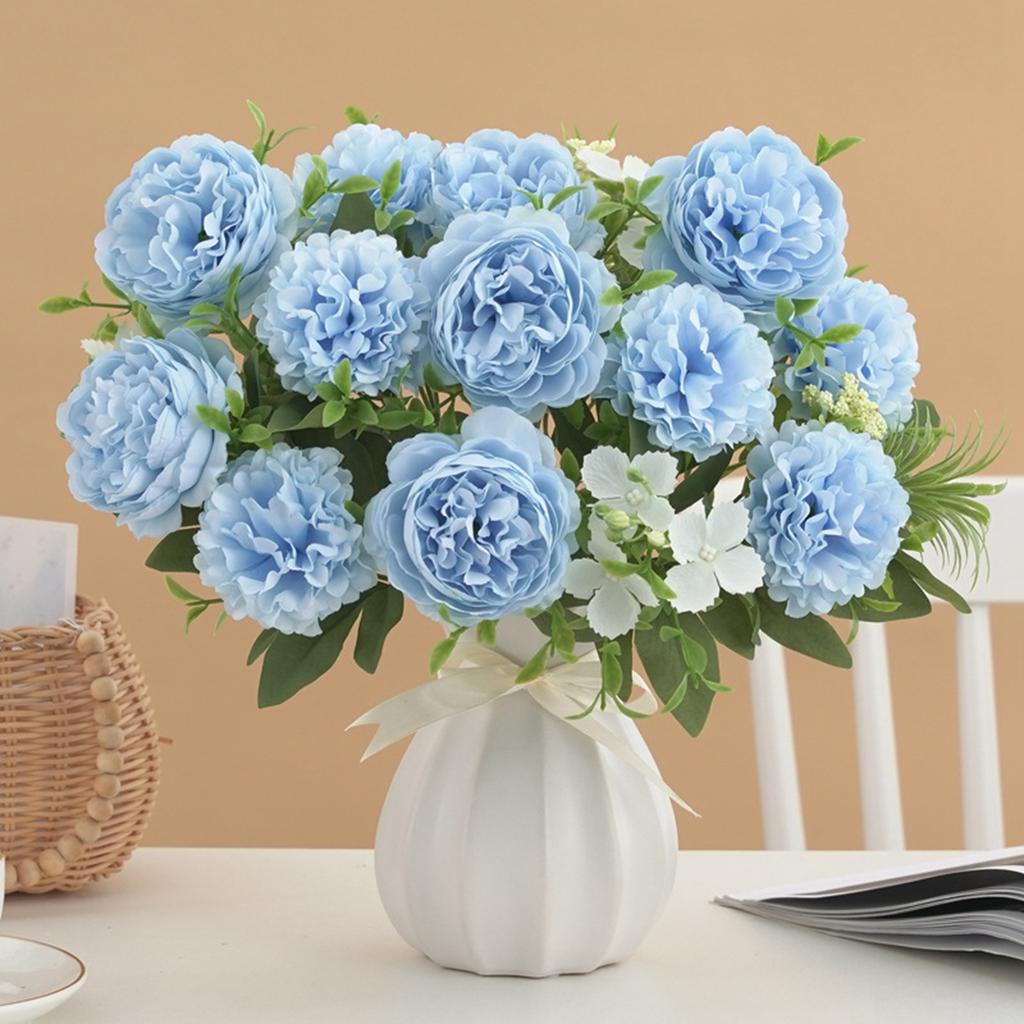 1Pc 5 Forks Bulbous Chrysanthemum Peony Festival Diy Accessory Home Floral Arrangement Wedding Bouquets Decor Artificial Flowers