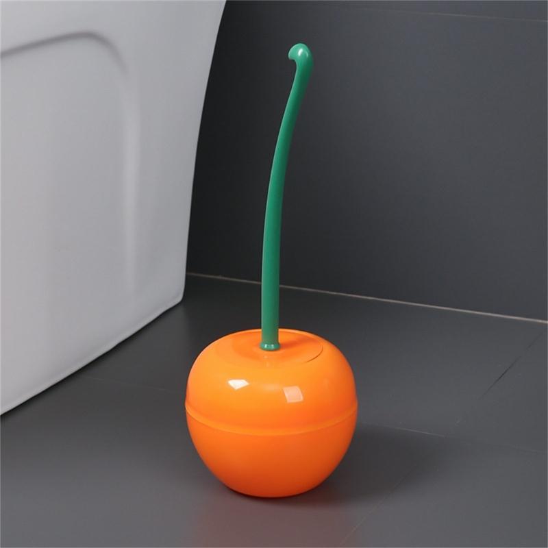 Toilet Bowl Brush Cherries Shape Ergonomic Design Safe Material Effective Cleaning