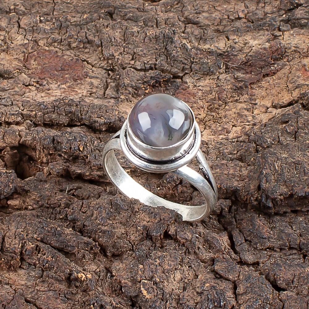 Moss Agate Gemstone Handmade 925 Sterling Silver Jewelry May Birthstone Ring RR-11-33