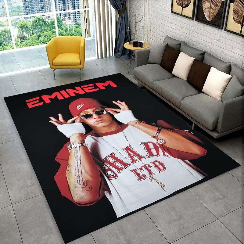 Rapper Eminem Tupac 2pac Hip Hop Rap God Carpet Rug for Playroom Bedroom Living Room Sofa Home Decor,kid Area Rug Non-slip