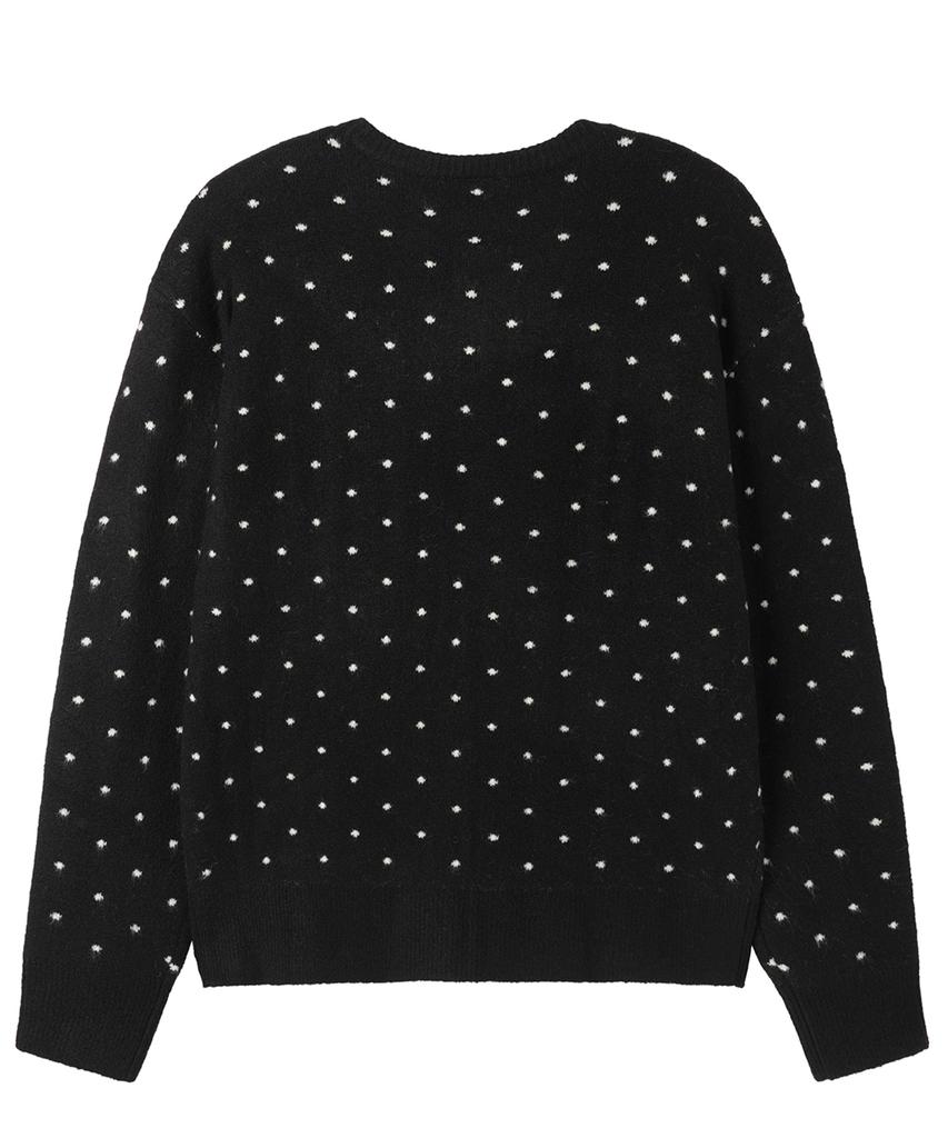 Openyard(Oy) Tiny Dot Knit Cardigan - Black