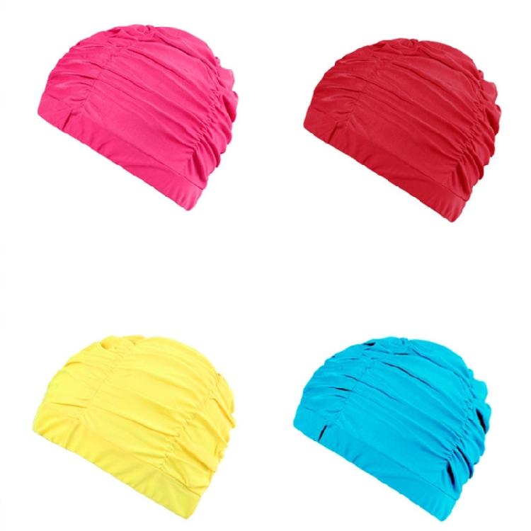 Fabric Swim Caps for Short Hair Long Hair, Nylon Cloth Swimming Caps Elastic Swim Caps Comfort Swim Hats for Women Man