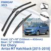 3PCS For Chery Arrizo M7 Hatchback 2015-2018 22"+18"+12" Front Rear Wiper Blades Windshield Windscreen Window Cutter Accessories 2015 2016 2017 2018