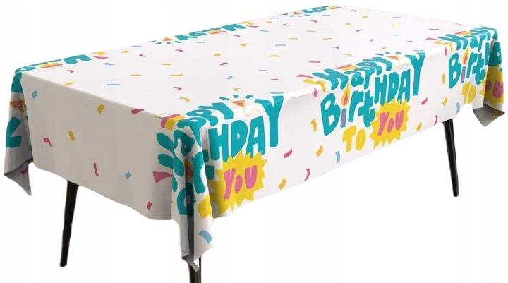 Obrus Foliowy Happy Birthday Niebieski 137X183Cm