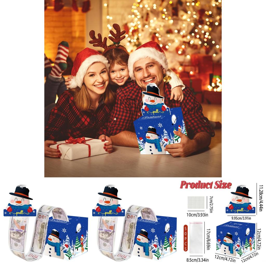 Christmas Snowman Theme Party Decor Gift Box With Paper Material For Holiday Celebrations