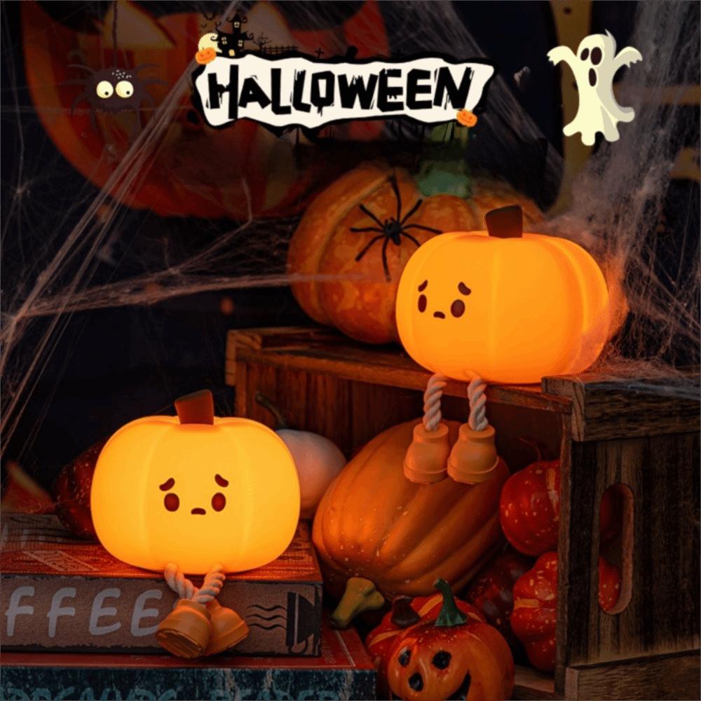 USB Charging LED Pumpkin Light Adjustable Brightness Desktop Lamp  Bedroom