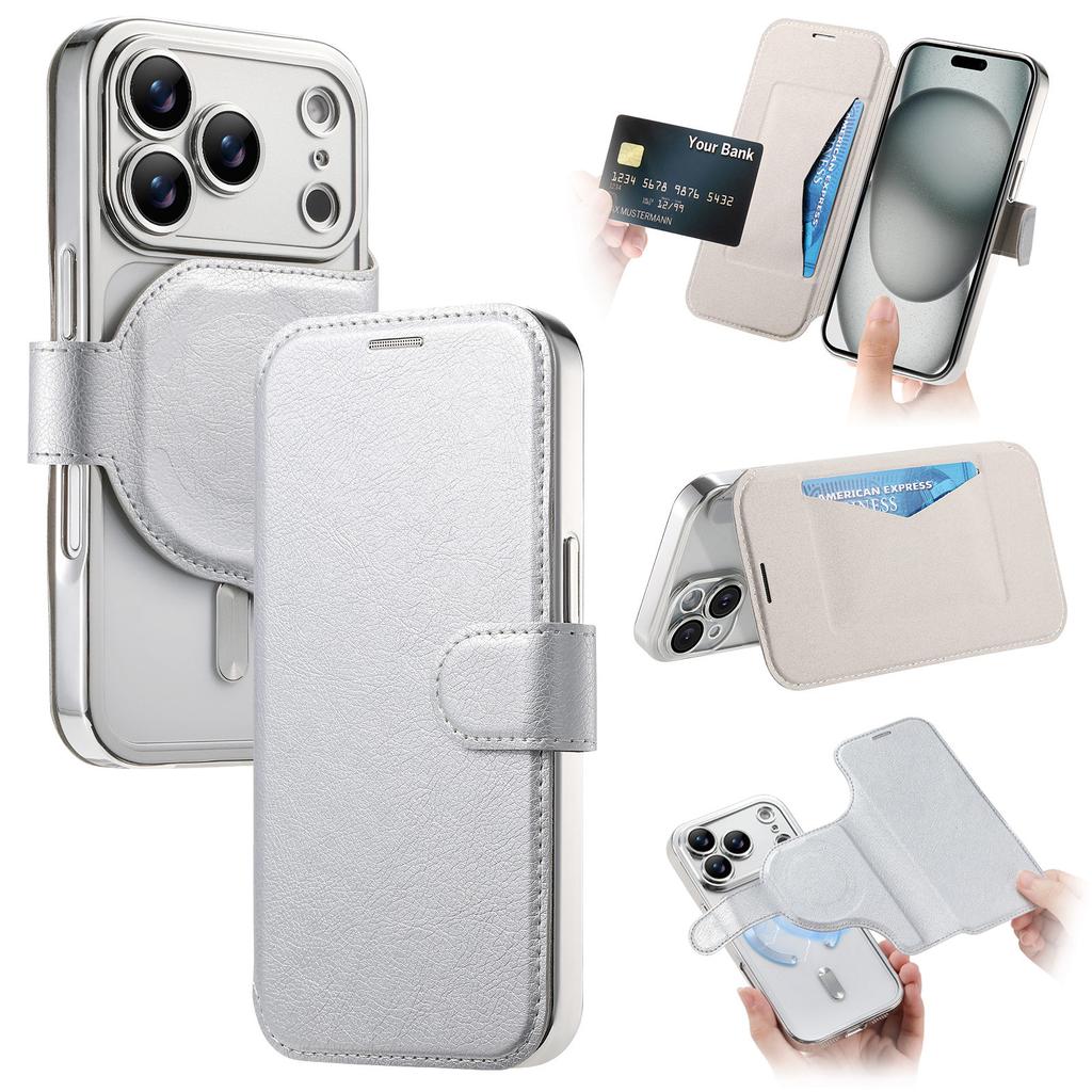 For iPhone 17 Pro Max 5G Luxury Case RFID Leather 360 Protect LENS Detachable 2IN1 Wallet Funda iPhone 17 Pro iPhone17 Air Cover