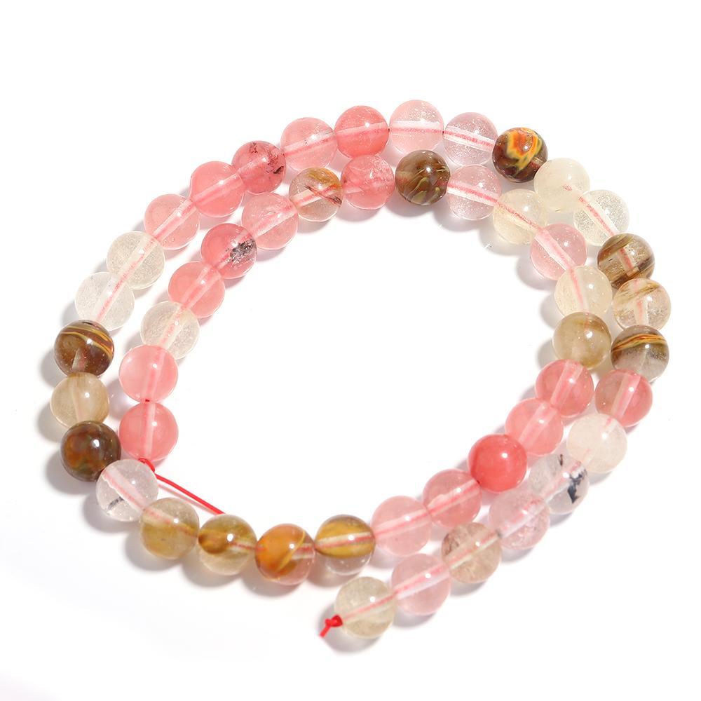 1 Strand 4/6/8/10/12mm Natural Stone Beads Watermelon Peel Round Loose Spacer Beads For Jewelry Making DIY Necklace Bracelets